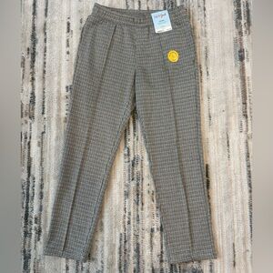 NWT Boys Size 10 Plaid Stretch Dress Pants W/Pockets & Reinforced Knees